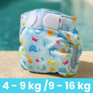 Maillot couche lavable Swim Nappy bleu.