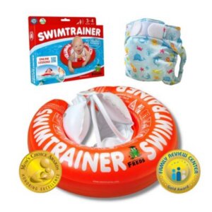 Pack Swimtrainer Classic rouge et maillot couche Bleu